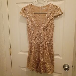 Fashion Nova Glittering Gold Sequin Dress